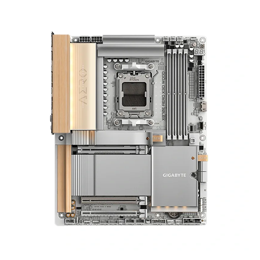 Foto 3 de Motherboard Gigabyte X870E AERO X3D WOOD Chipset