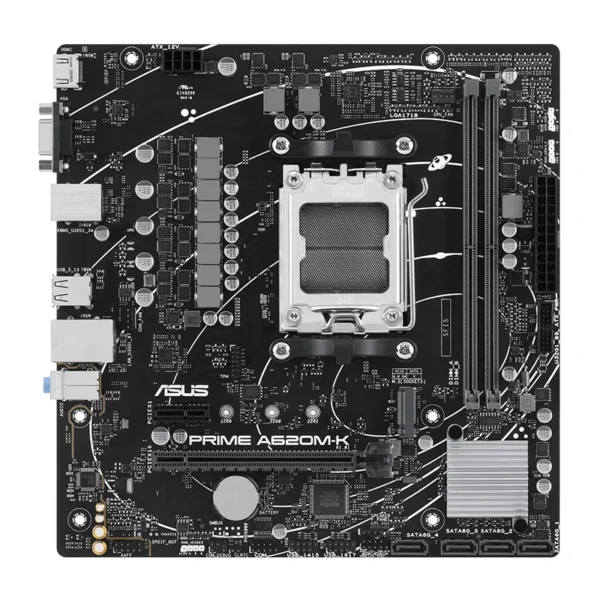 Motherboard ASUS PRIME A620M-K, Chipset AMD A620, Socket AMD AM5, Micro ATX