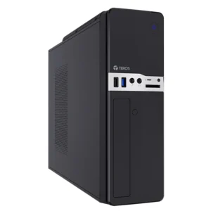 Case TEROS TE-1032S, Slim, 250 W, USB 3.2 / USB 2.0, audio HD, DVD, negro