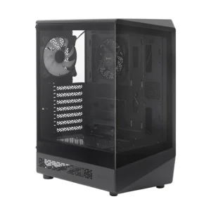 Case gamer TEROS TE-1321G, Mid Tower, USB 3.0 / USB 2.0, audio, ventilador ARGB, negro