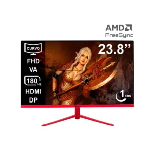 Monitor curvo gaming TEROS TE-2473G 23.8" FHD VA 180Hz 1ms HDMI DP AUDIO OUT USB negro