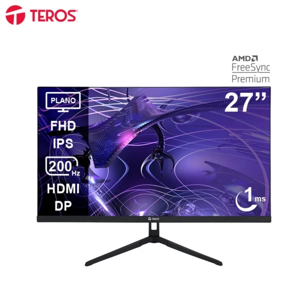 Monitor plano gaming TEROS TE-2786G, 27" FHD IPS, 200Hz, 1ms, HDMI, DP, Audio out Monitor plano gaming TEROS TE-2786G, 27" FHD IPS, 200Hz, 1ms, HDMI, DP, Audio out